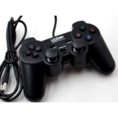 Джойстик дротовий USB-208 DualShock вібро Чорний