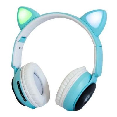 Беспроводные наушники "Кошичьи ушки" CatEar ST77M с подсветкой RGB Bluetooth MP3 плеер Blue