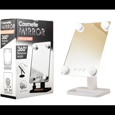 Компактное зеркало с подсветкой для макияжа MCH Cosmetie Mirror 360 Rotation Angel с LED-подсветкой для дома