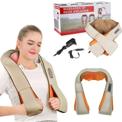 ОЧЕНКО! Роликовый массажер для спины и шеи Massager of Neck Kneading (Плохая упаковка 760)