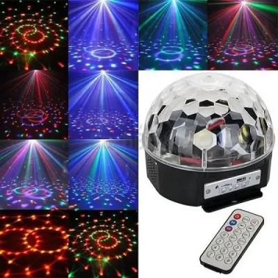 ОЧЕНКО! Светодиодный диско-слой LED Magic Ball Light (с пультом, USB, Blutooth, MP3) (Плохая упаковка 673)