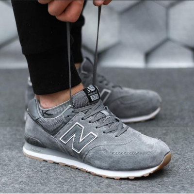 Мужские кроссовки New Balance, натуральная замша, серые 41 РАЗ