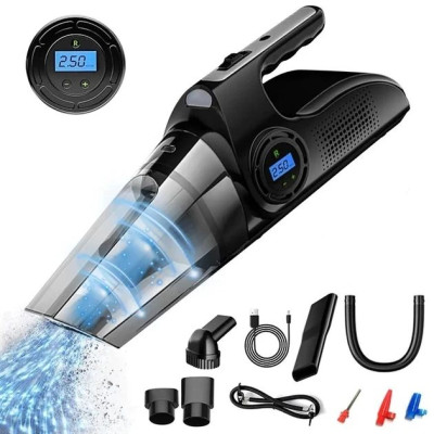 Автомобільний акумуляторний пилосос із компресором Car vacuum cleaner 110W