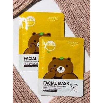 Маска с эссенцией зеленого чая Bioaqua Fasial Animal Mask Bear