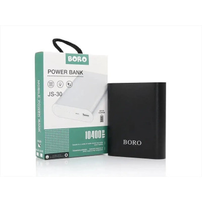 Універсальна мобільна зарядка Power Bank JS-30 Boro 10400 mAh сріблястий