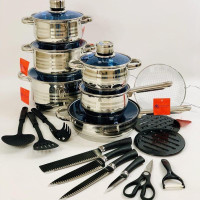 Набор посуды из нержавеющей стали Top Kitchen TK-00099 + набор ножей 23 предмета Набор посуды из нержавеющей стали Top Kitchen TK-00099 + набор ножей 23 предмета