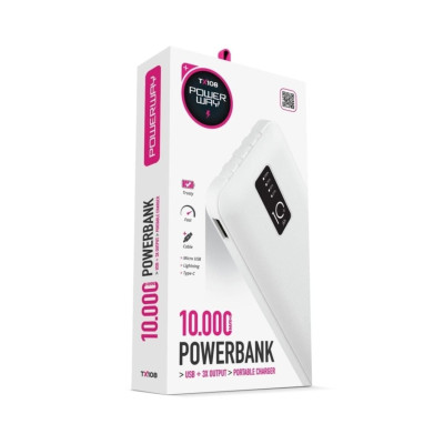 Power Bank с цифровым дисплеем Powerway TX108, 10000 ампер, с взрывозащищенным кабелем