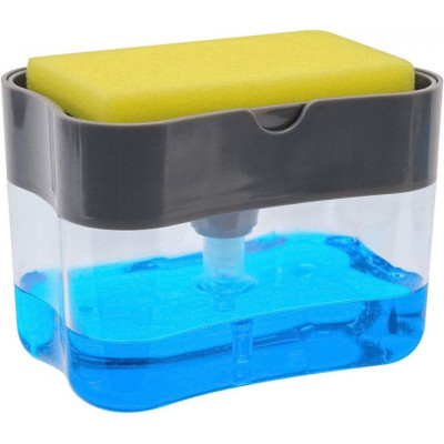 Органайзер для мочалок с мыльницей и дозатором Soap Pump Sponge Caddy