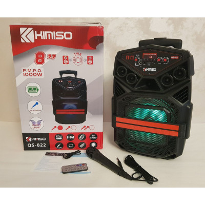 Портативна акустична колонка Kimiso QS-822 з мікрофоном (USB/BT/FM)