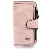 Жіночий замшевий гаманець клатч Wallerry 2345 Пудровий Жіночий портмоне Жіночий замшевий гаманець клатч Wallerry 2345 Пудровий Жіночий портмоне