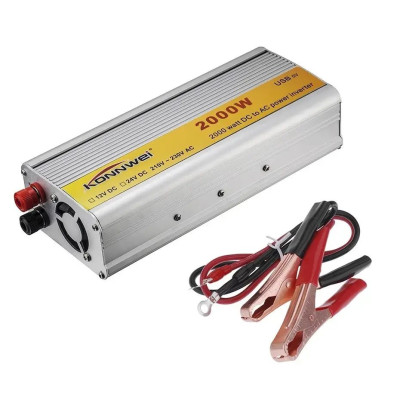 Перетворювач напруги інвертор Konnwei 24V-220V DC 2000 W Silver