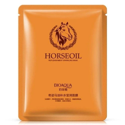 Зволожувальна маска для обличчя Bioaqua Horse oil Rerplenishment Sparkling Mask 30 г