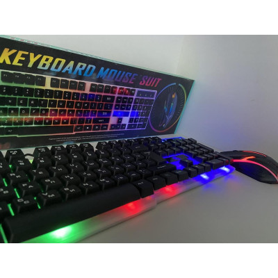 Клавиатура Русский + Мышка KEYBOARD KT-288, комплект клавиатура и мышка с подсветкой