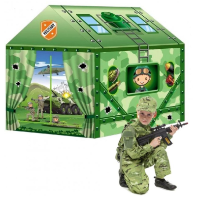 Игровой домик детская палатка для мальчиков Happy kid Military House для дома и улицы Зеленый