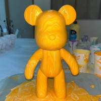 Флюїдне ведмежатко fluid bear bearbrick, 23 см, з фарбами YELLOW