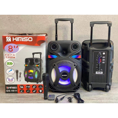 Портативная колонка Kimiso QS-4811 Bluetooth, с микрофоном для караоке, FM-радио, MP3, пультом