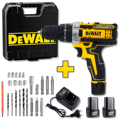 Набор аккумуляторных шуруповертов с насадками screw driver sets yellow 12v Полный комплект в чемодане!