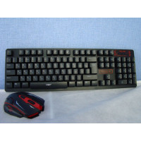 Російська бездротова клавіатура + мишка HK6500 з адаптером