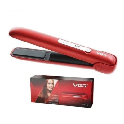 Випрямляч для волосся Hair Straightener VGR V-585 бездротовий, акумуляторний із 3 рівнями нагрівання, Червоний