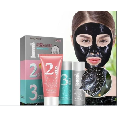 Набор для удаления черных точек в три этапа BIOAQUA Remove Black Heads 3-step Kit