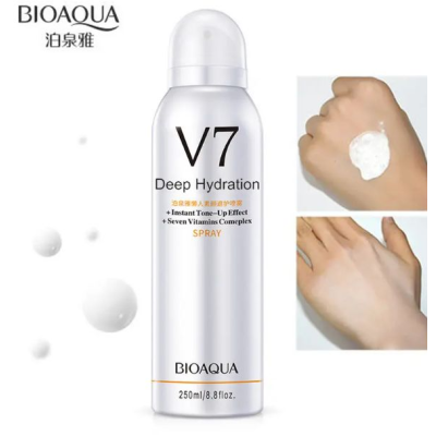 Сонцезахисний спрей для обличчя з тонуючим ефектом Bioaqua V7 Deep Hydration Spray, 250мл