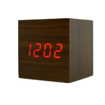 Електронний настільний годинник у формі дерев'яного бруска LED WOOD CLOCK VST-869-1