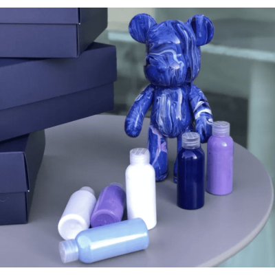 Флюїдне ведмежатко fluid bear bearbrick, 23 см, з фарбами BLUE