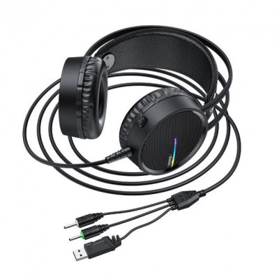 Наушники игровые Hoco W100 Touring gaming headset с микрофоном Black