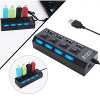 Хаб USB на 4 порта с выключателями и подсветкой HSM-50170 / Разветвитель, сплиттер