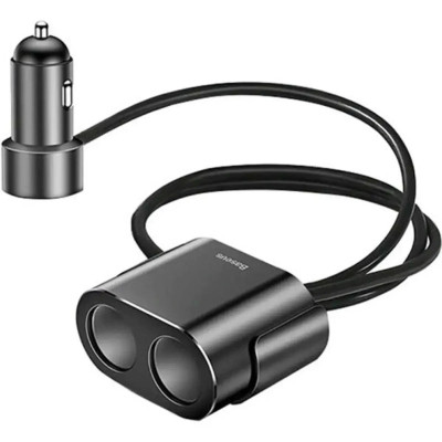 Автомобильное зарядное устройство Baseus High Efficiency One to Two Cigarette Lighter Black (CRDYQ-01)