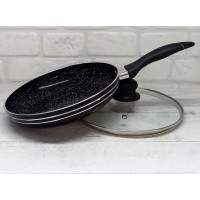 Сковорода з кришкою 24 см темний мармур UNIQUE UN 5164 ⁇ Антипригарна сковорода ⁇ Мармурова сковорода Сковорода з кришкою 24 см темний мармур UNIQUE UN 5164 ⁇ Антипригарна сковорода ⁇ Мармурова сковорода